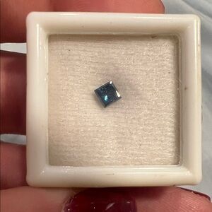 Gorgeous Treated Natural Blue Diamond Princess Square-Cut Loose Gemstone